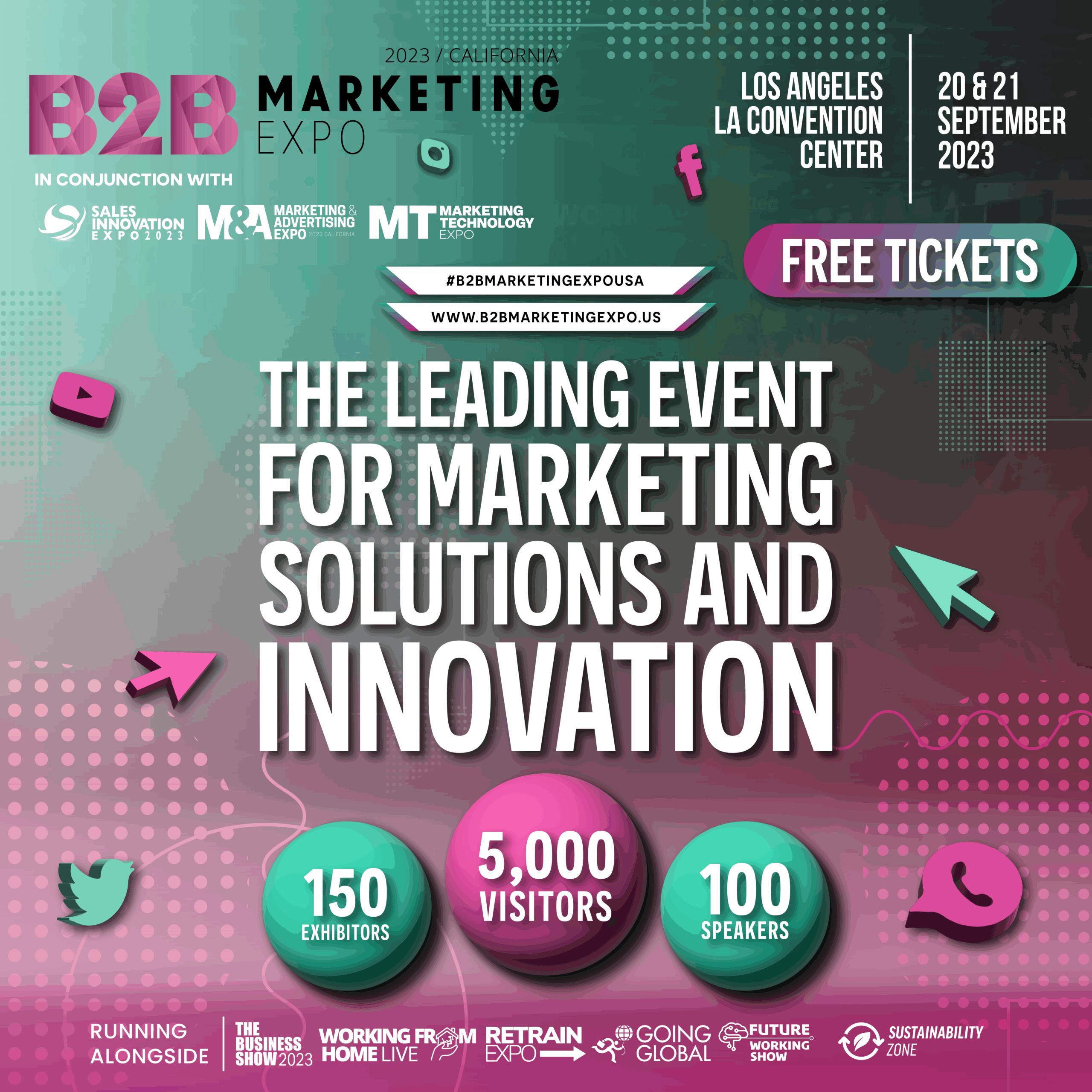 B2B marketing event showcasing innovation with 150 exhibitors and 5,000 visitors.